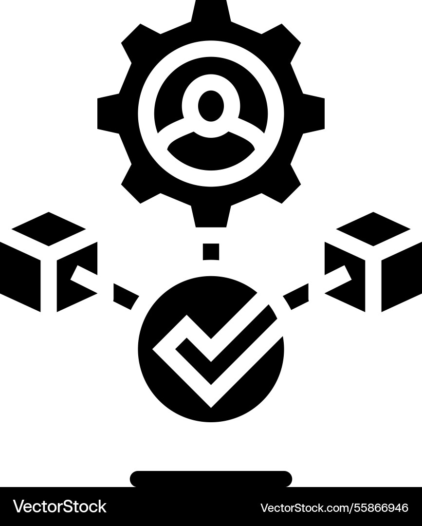 Node validator decentralized application glyph Vector Image