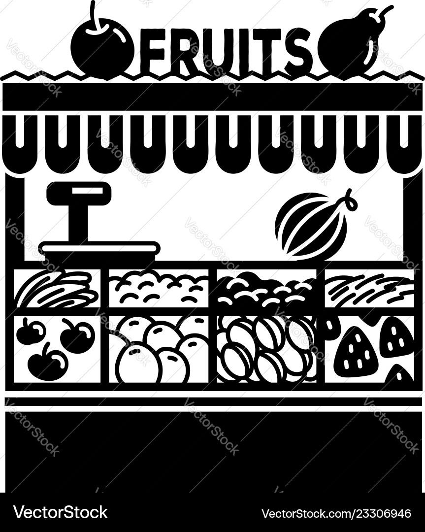 Obststall Ikone einfach Stil Obststall Ikone einfach Stil vektorbild