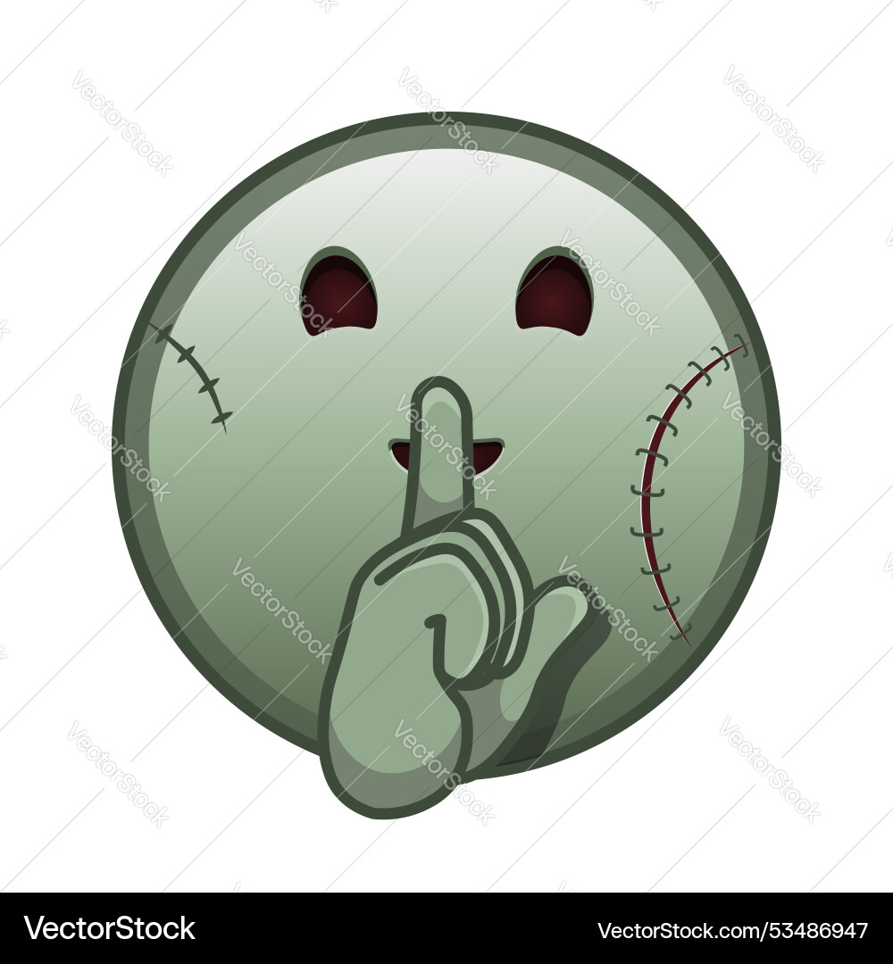 Face with index finger at lips large size Face with index finger at lips large size vector image