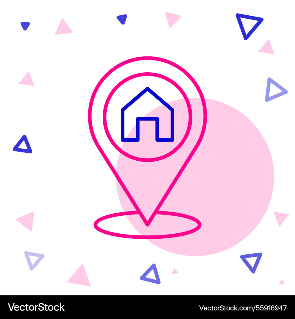 Line map pointer with house icon isolated Line map pointer with house icon isolated vector image