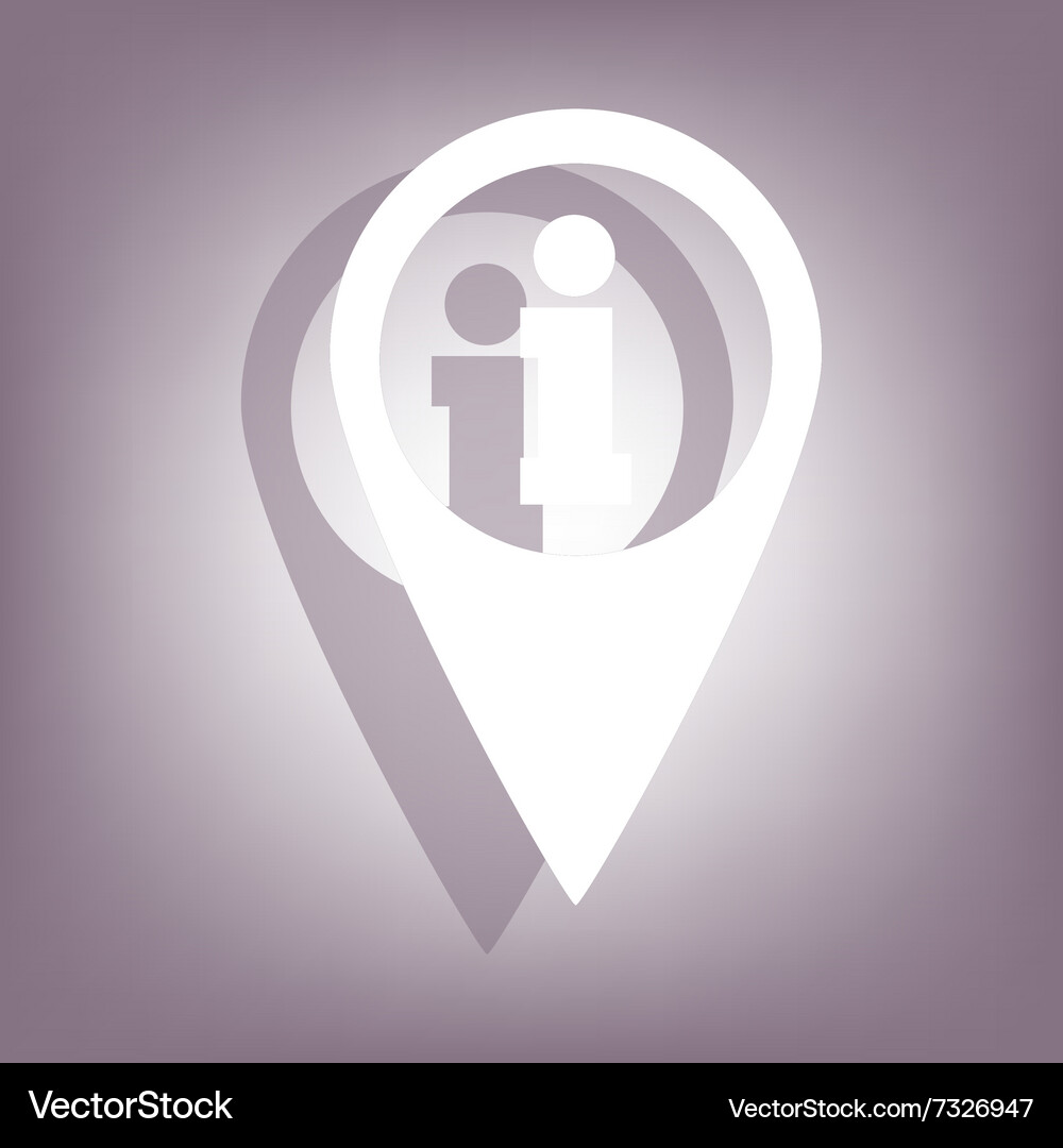 Map pointer icon with shadow Vector Image