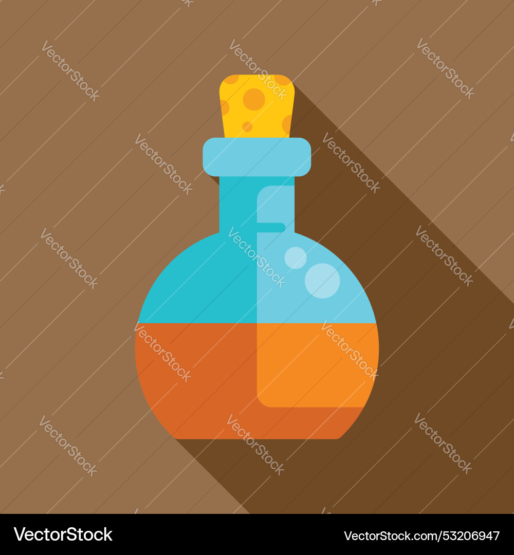 Round bottom flask containing orange liquid Round bottom flask containing orange liquid vector image