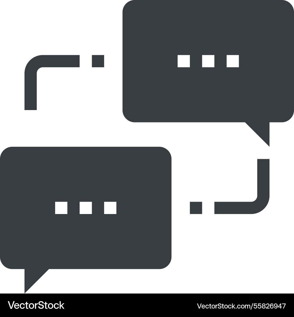 Speech bubble flat line web icon concept vector image