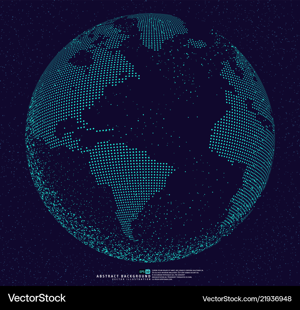3d dotted globe abstract background Royalty Free Vector