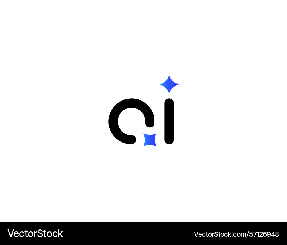Ai chatbot emblem with spark icon modern minimal Ai chatbot emblem with spark icon modern minimal vector image