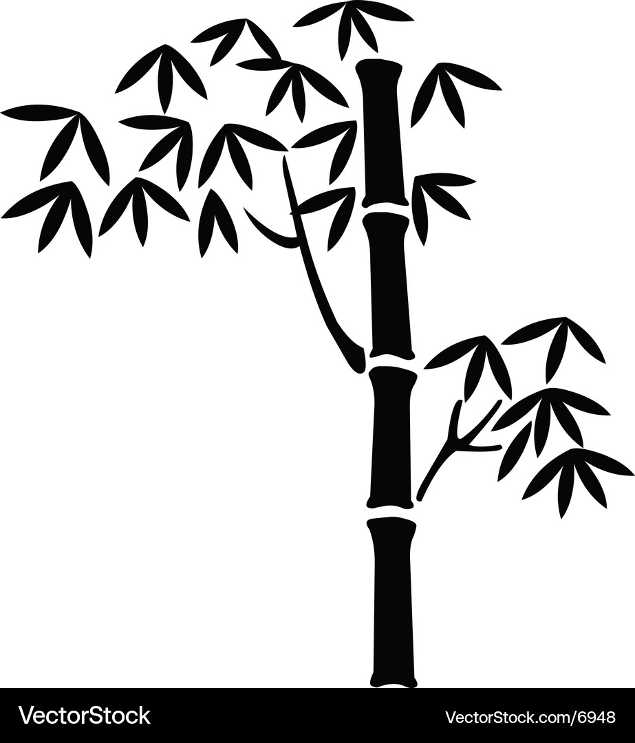 Bamboo Silhouette Artwork Vector Image
