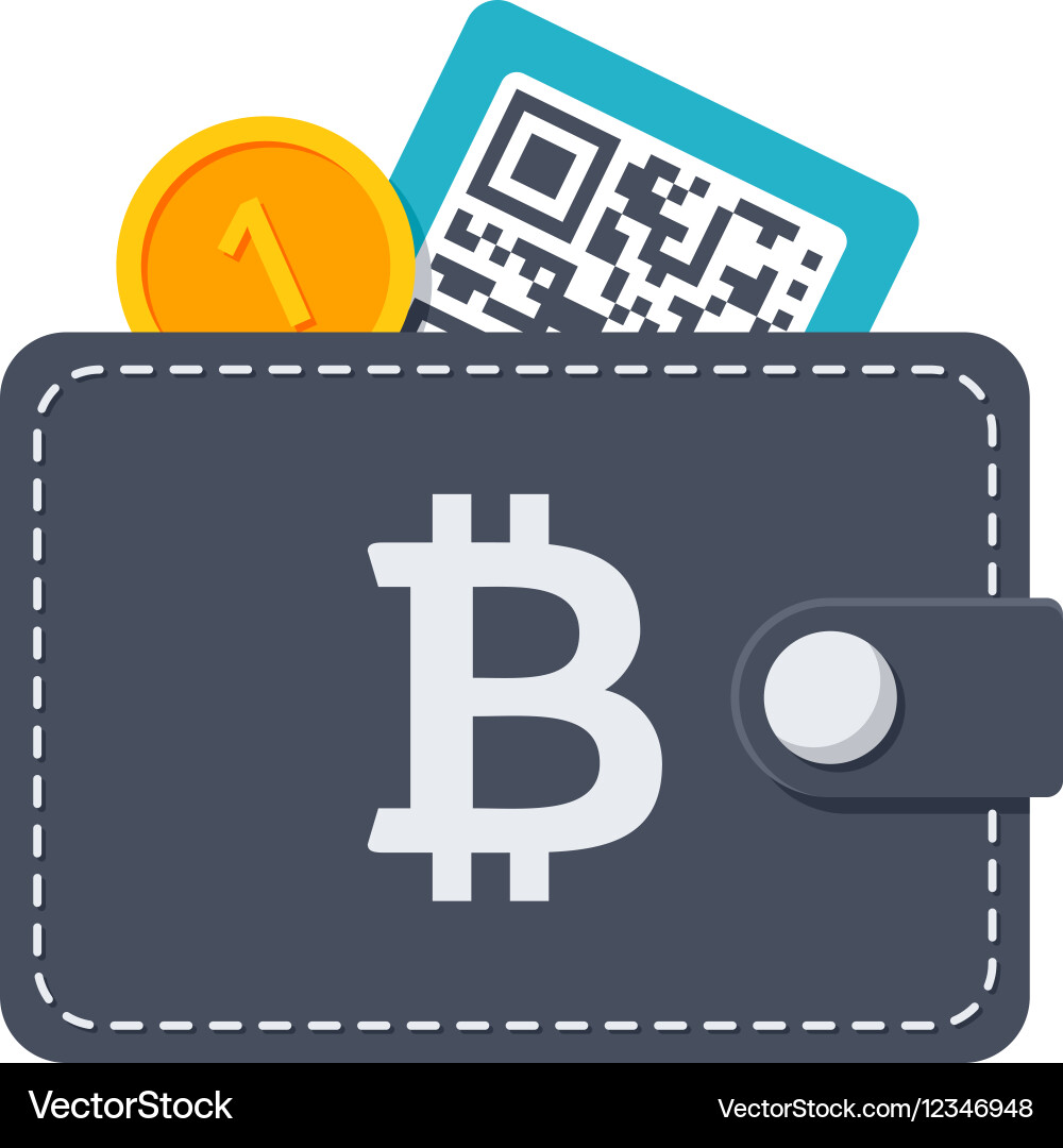 Bitcoin Wallet with QR Code vector image
