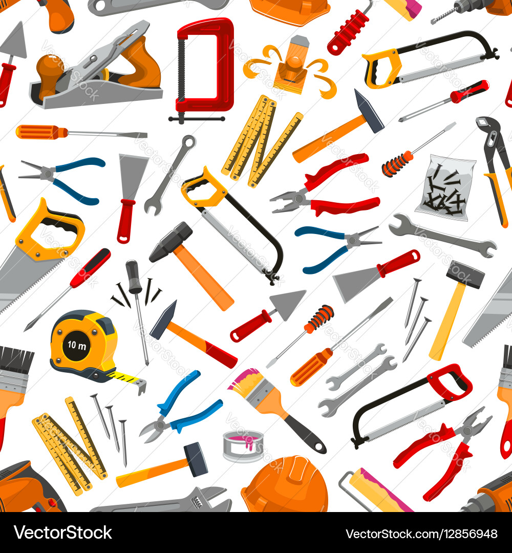 Building items seamless pattern background vector image