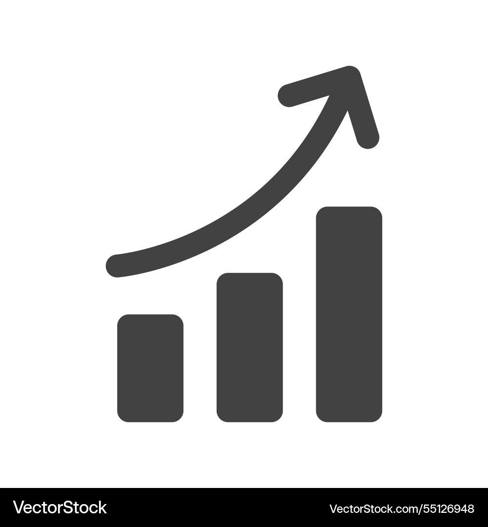 Curve growth chart graph icon flat isolated Curve growth chart graph icon flat isolated vector image