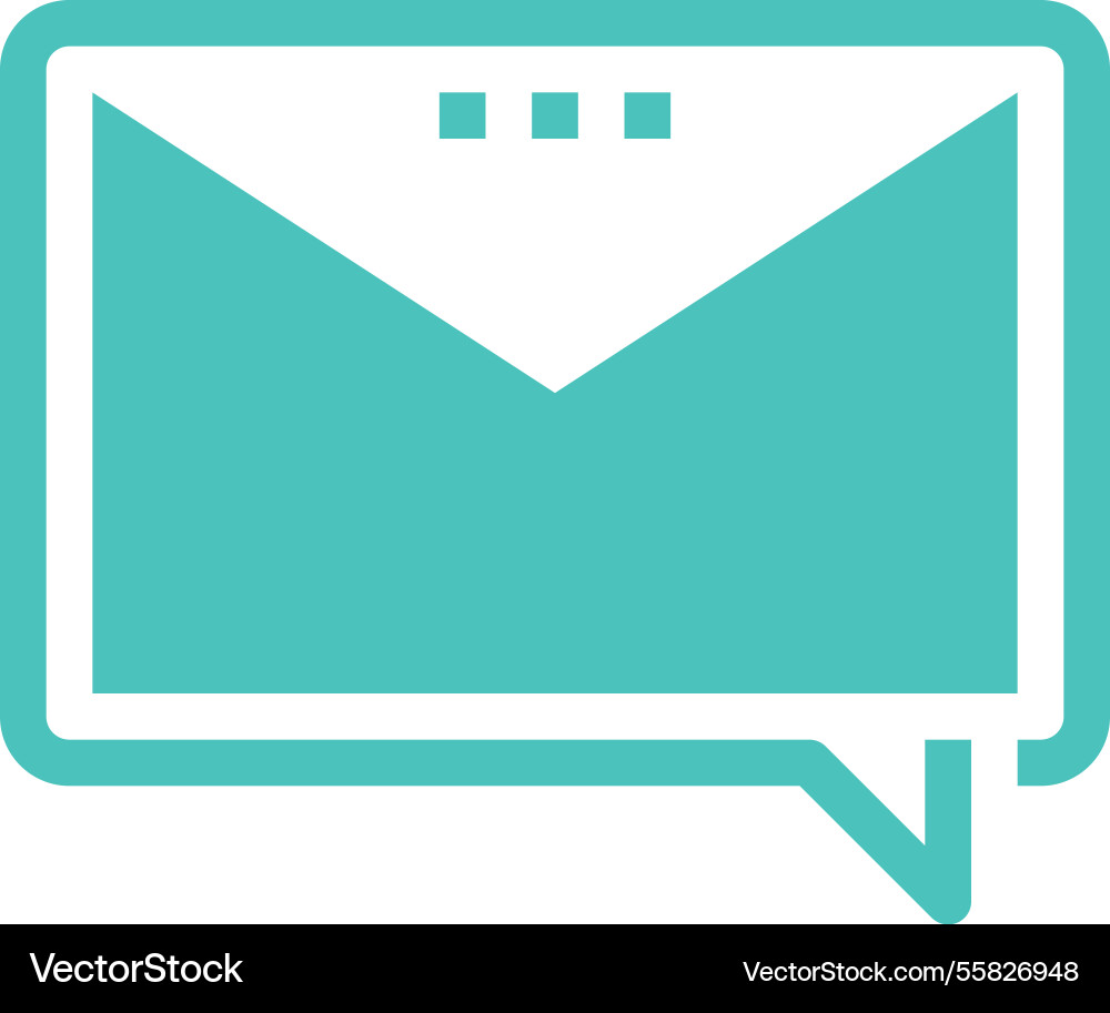 Email message flat line web icon concept Vector Image