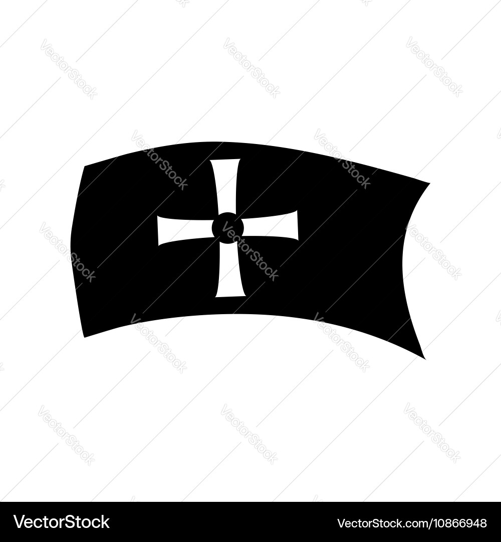 Flag with sign of columbus icon simple style Vector Image