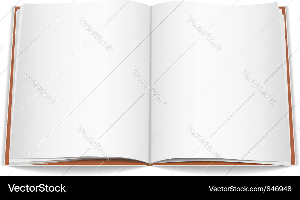 Open Book on White Background Vector Image
