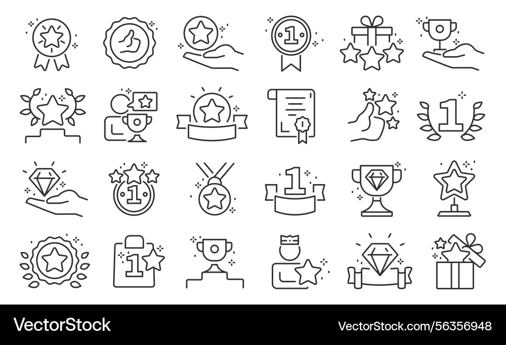 Reward line icons award and prize premium quality Reward line icons award and prize premium quality vector image