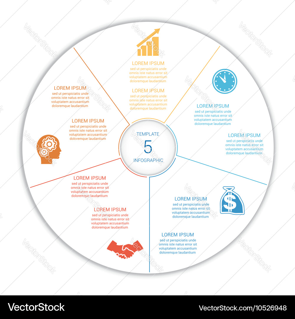 Ring Area Pie Chart - Data Visualization vector image