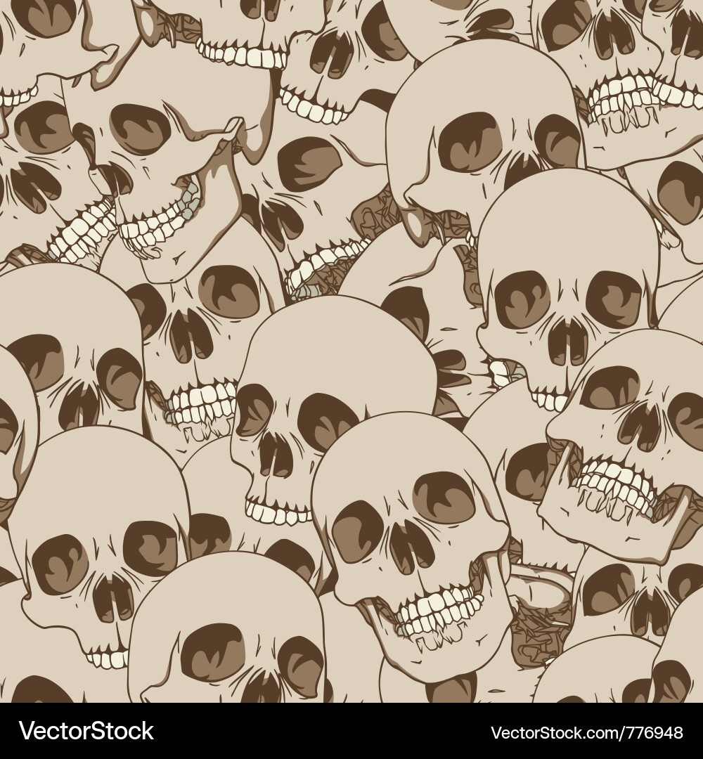 Skull Seamless Pattern Vector Image