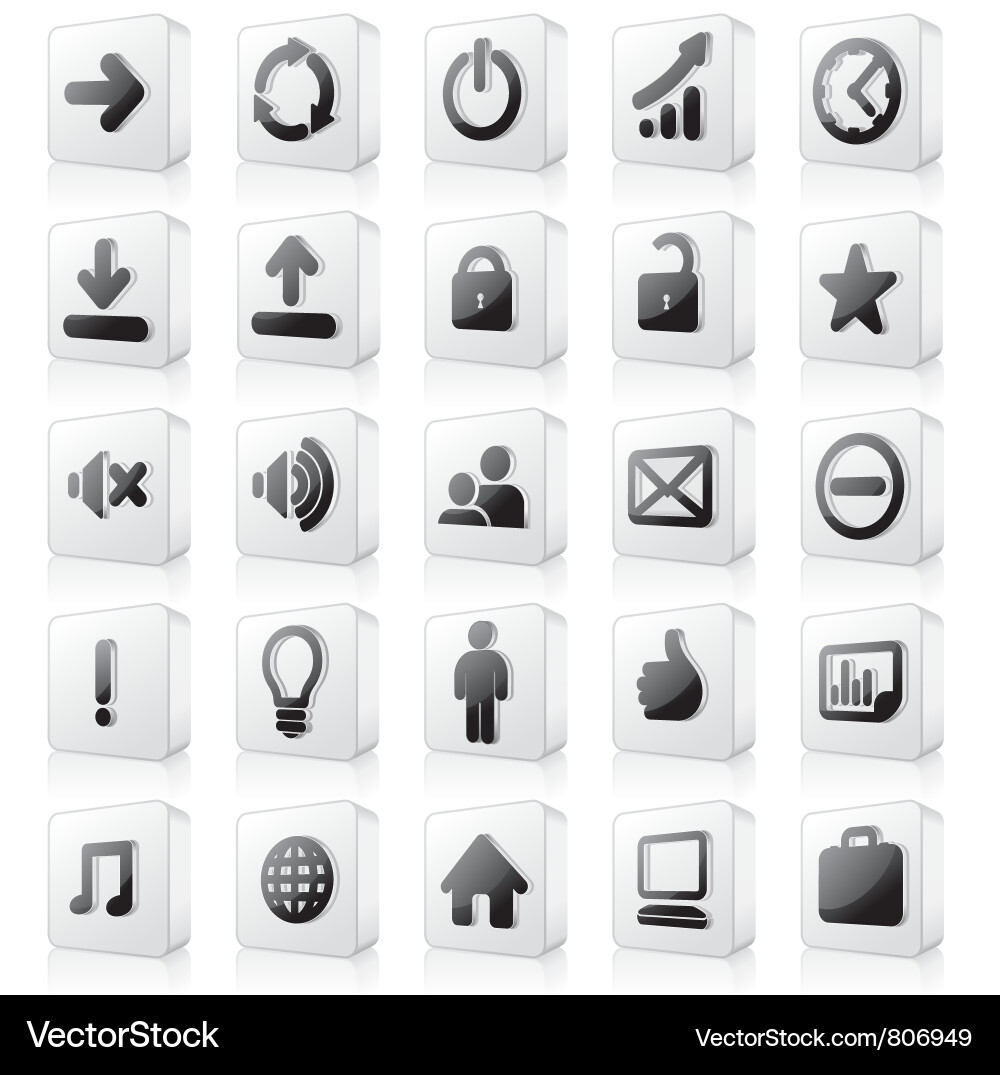 3d interface icons Vector Image