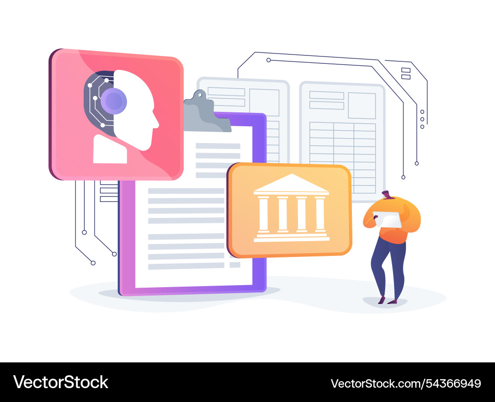 Ai-assisted contract analysis abstract concept Vector Image