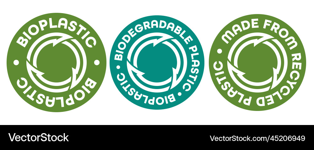 Biodegradable and recycled plastic Royalty Free Vector Image