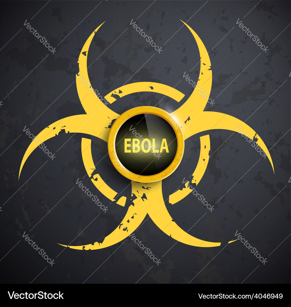 Biohazard symbol with a button on the wall Vector Image