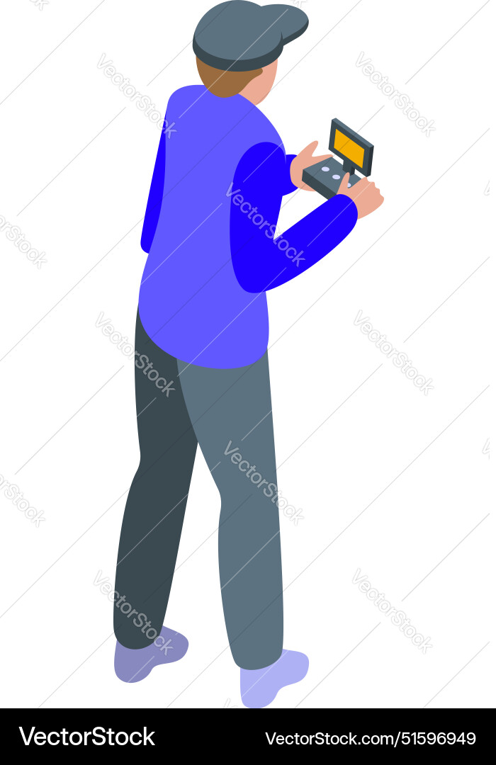 Drone pilot using remote controller with antenna Drone pilot using remote controller with antenna vector image