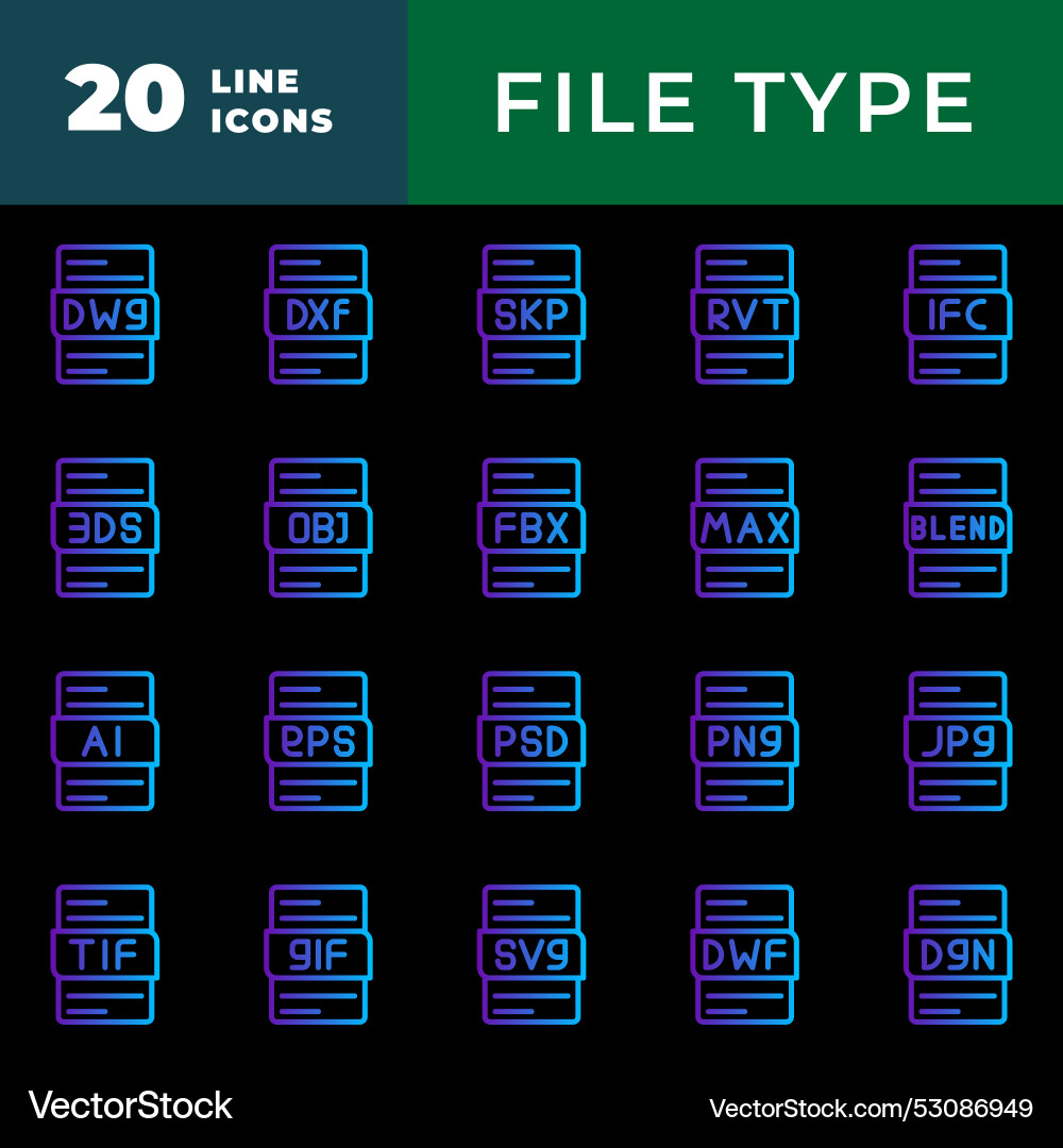 File type document gradient outline icon File type document gradient outline icon vector image
