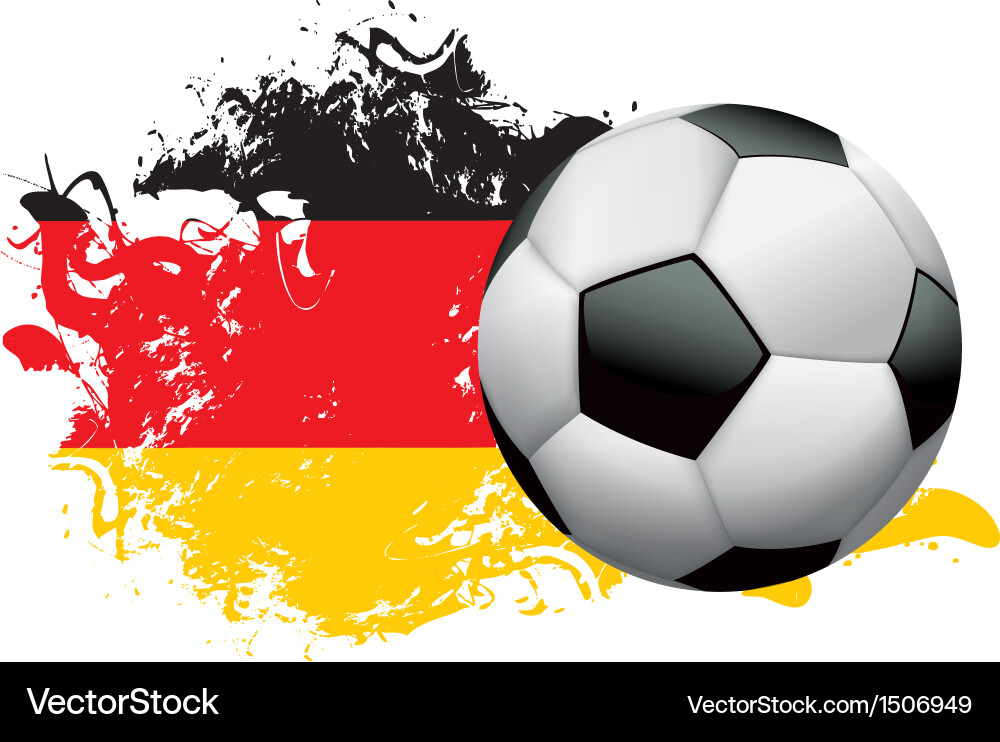 German Soccer Grunge Ball Vector Image