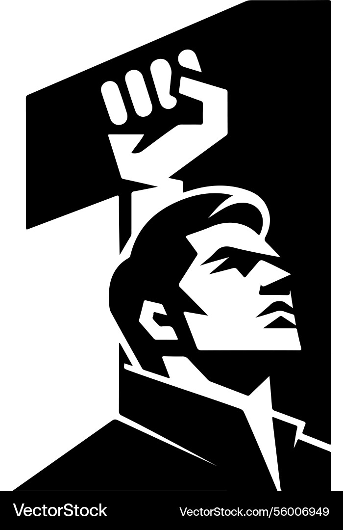 Man with a hammer powerful symbol of unity vector image