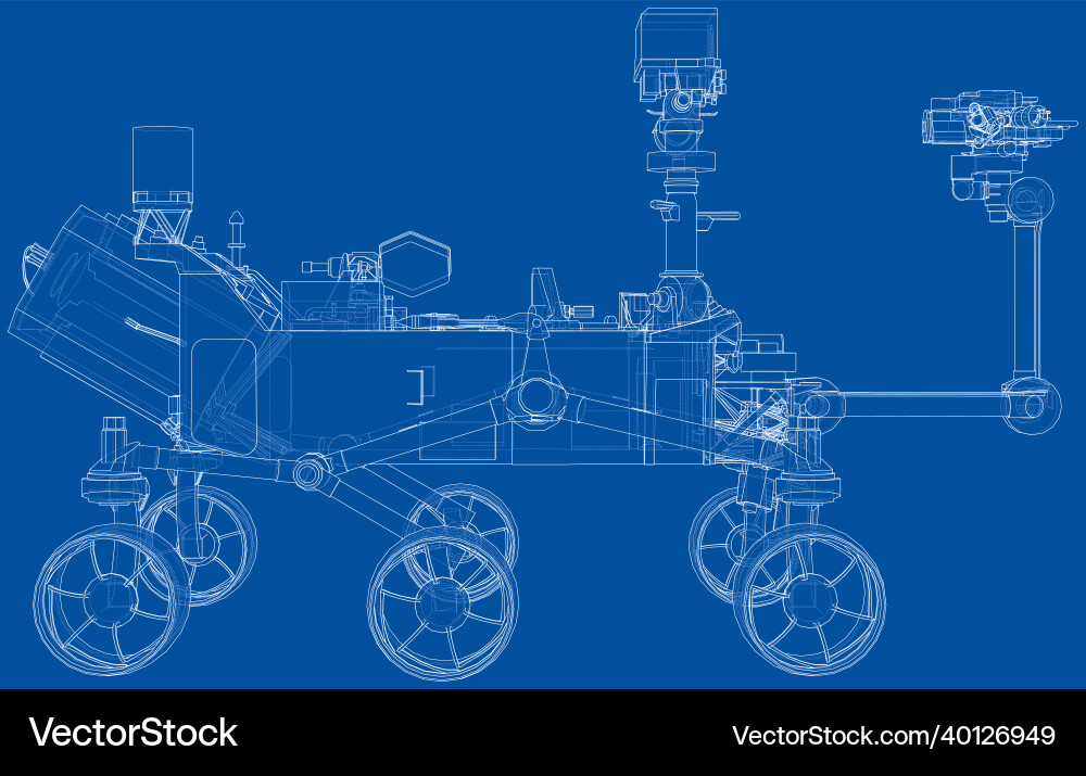 Mars rover rendering of 3d vector image