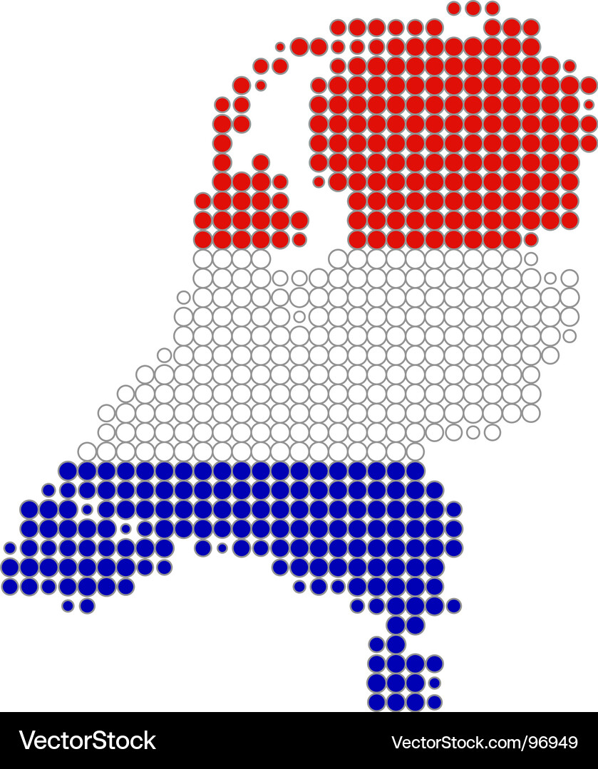 Netherlands Flag and Map Vector Image