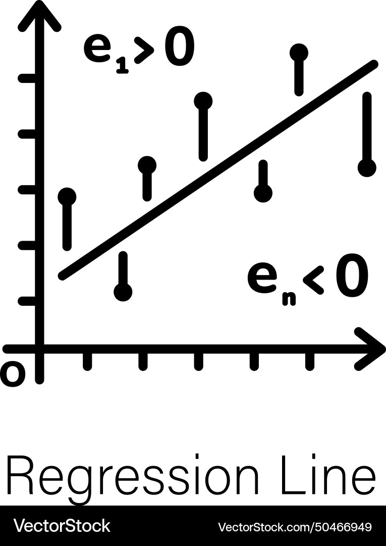 Regression line vector image