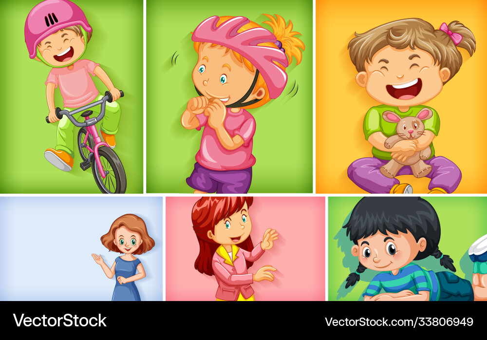 Set different kid characters Set different kid characters vector image