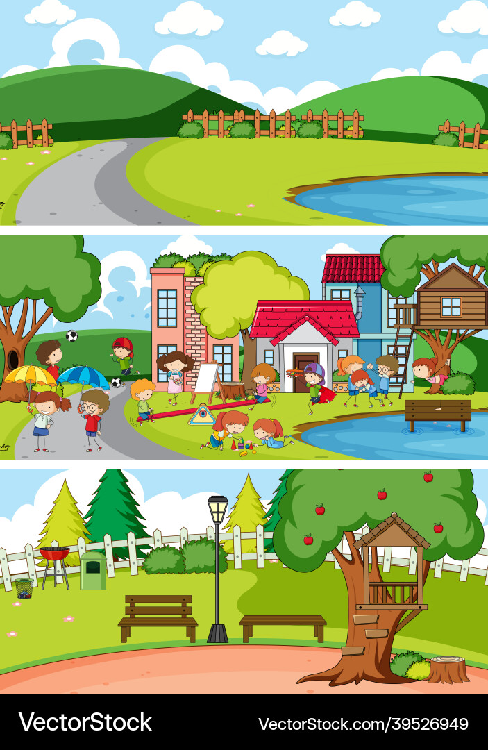 Set von verschiedenen Horizont-Szenen Hintergrund Set von verschiedenen Horizont-Szenen Hintergrund vektorbild