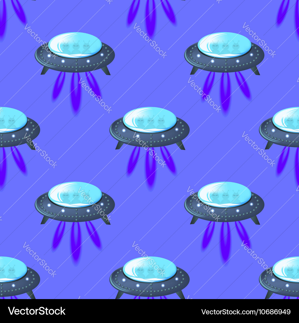 Spaceship seamless pattern spacecraft background Vector Image