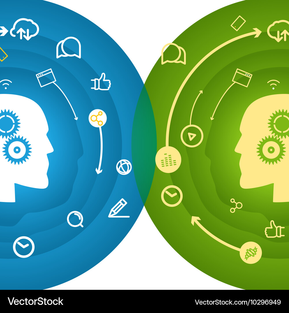 Workflow social media concept with different web vector image