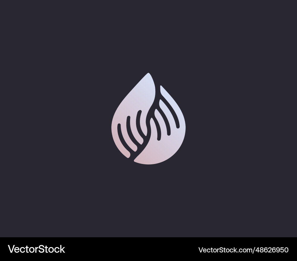 Abstract water drop from human hands logo design Abstract water drop from human hands logo design vector image
