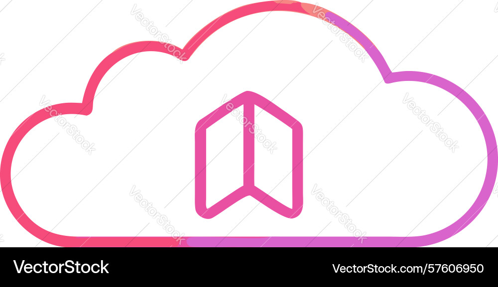 Cloud upload icon design in gradient colors vector image
