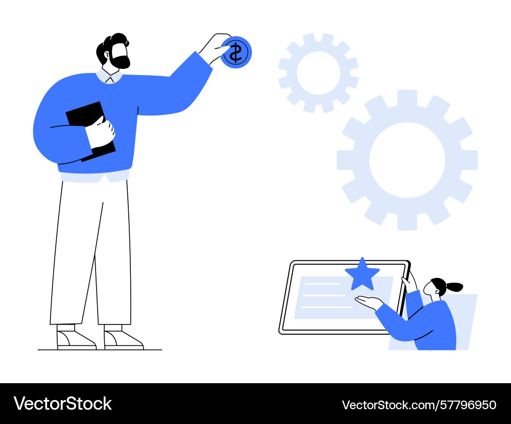Collaboration and workflow professionals using Vector Image