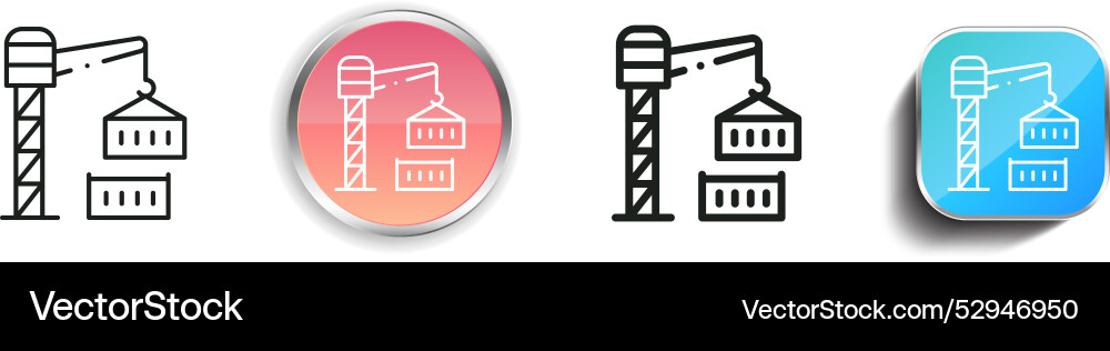 Container icon thin linear regular and button Vector Image