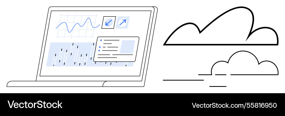 Data analytics dashboard with cloud integration Data analytics dashboard with cloud integration vector image