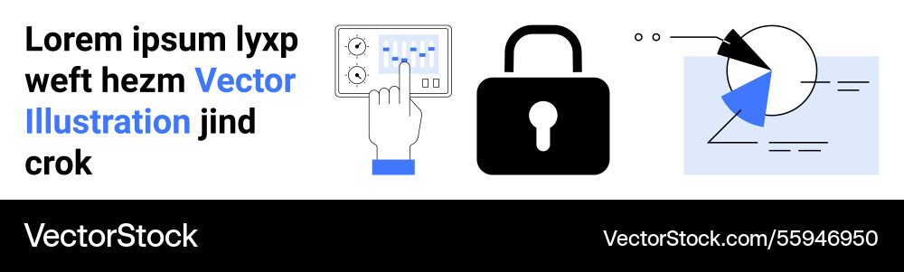 Data security concept with lock analytics Data security concept with lock analytics vector image