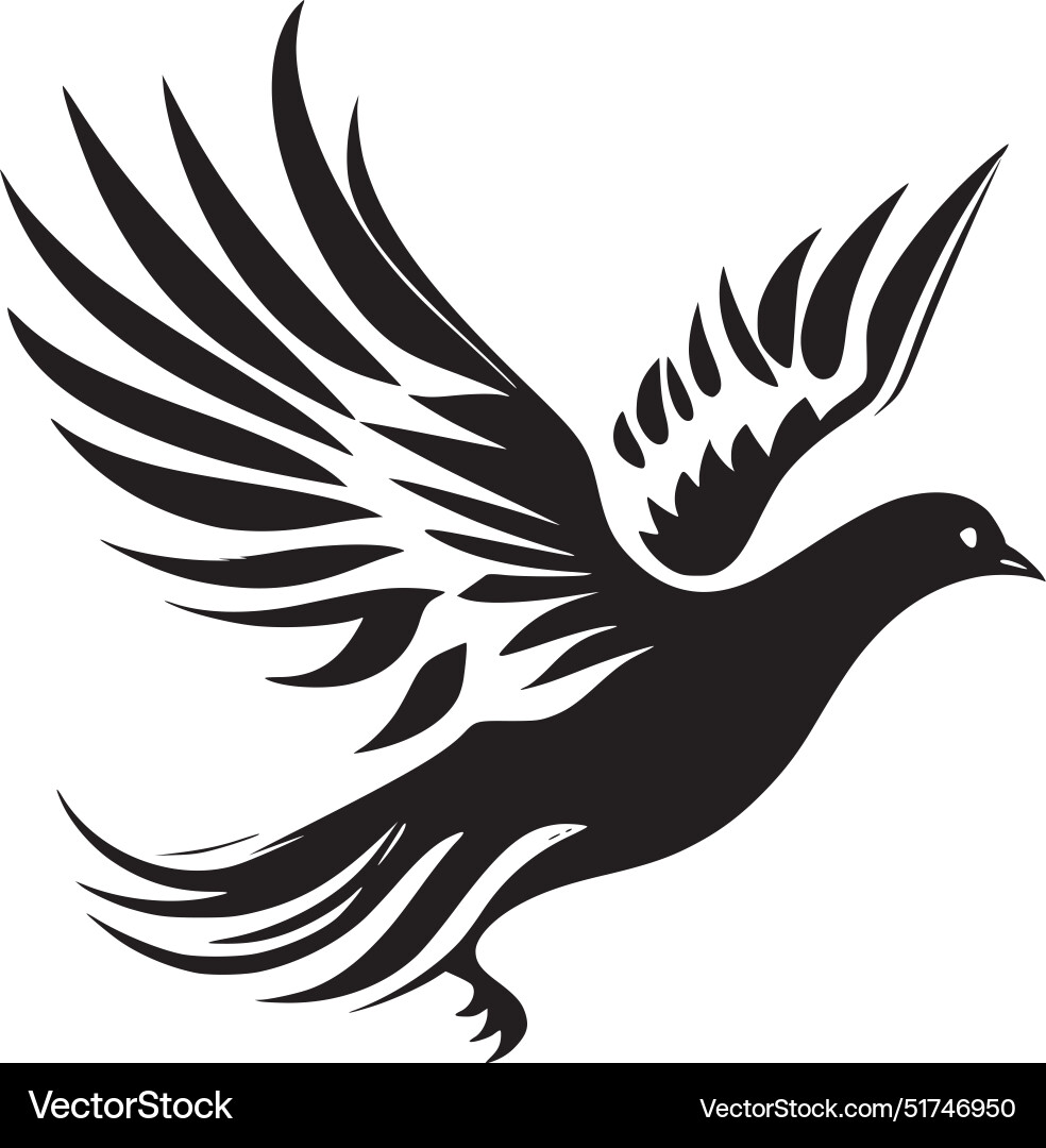 Dove - black and white Royalty Free Vector Image