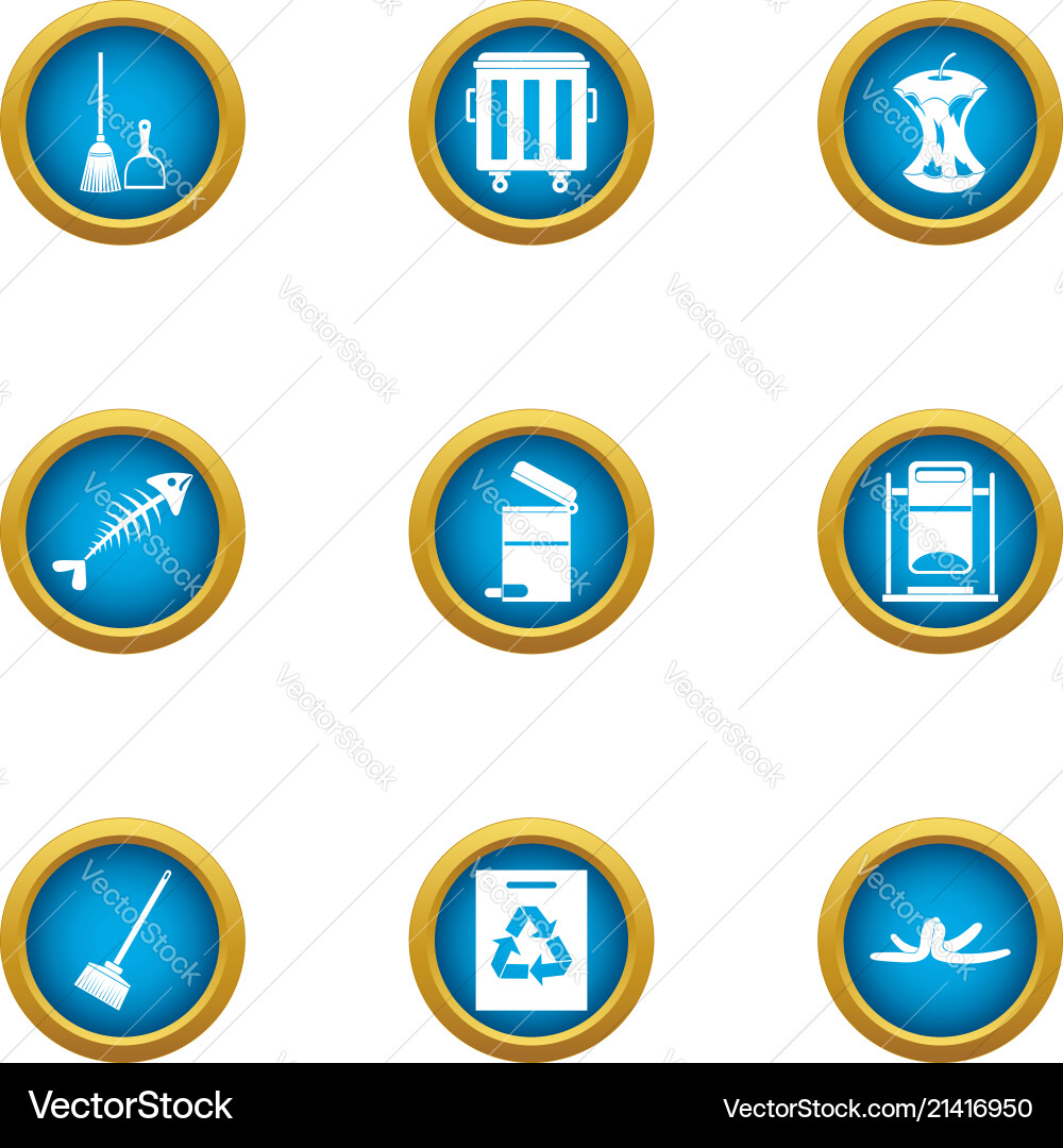 Handling icons set flat style Vector Image