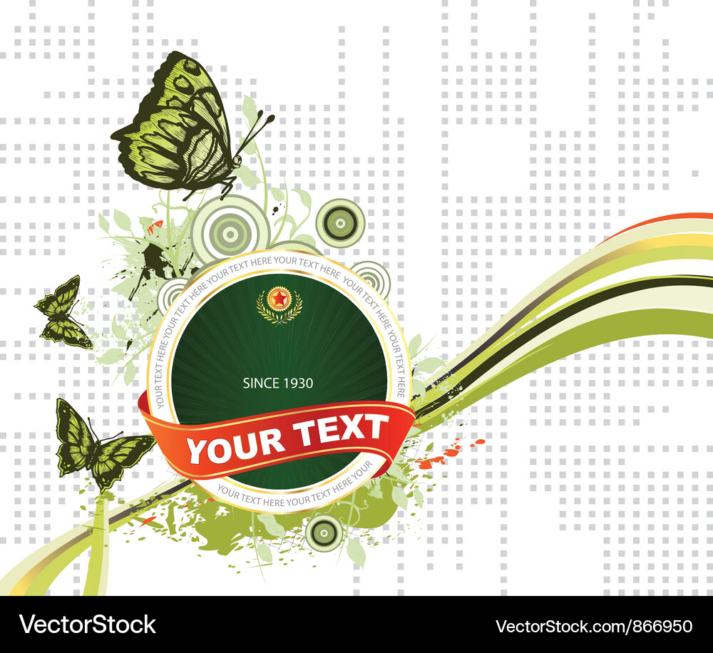 Label with abstract background Vector Image