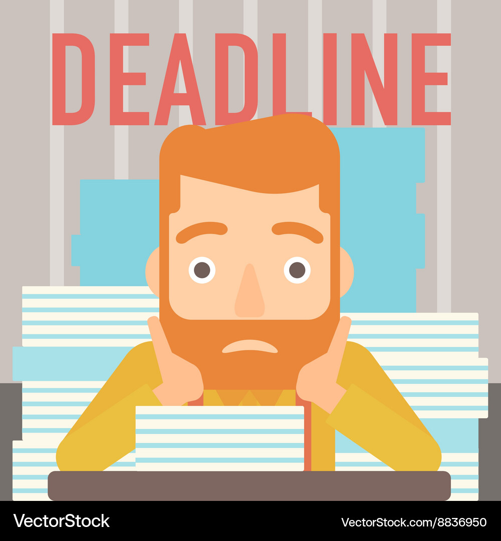 Man having problem with deadline Vector Image