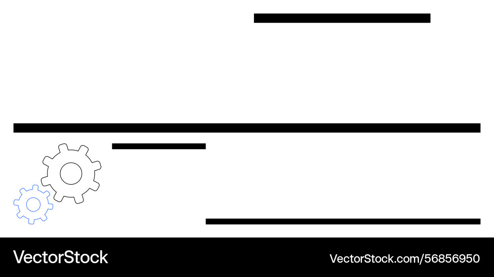 Minimalist mechanical cogs and horizontal lines Minimalist mechanical cogs and horizontal lines vector image