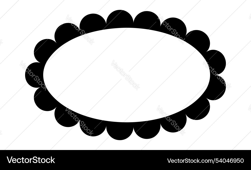 Oval frame with scalloped borders empty elliptic Oval frame with scalloped borders empty elliptic vector image