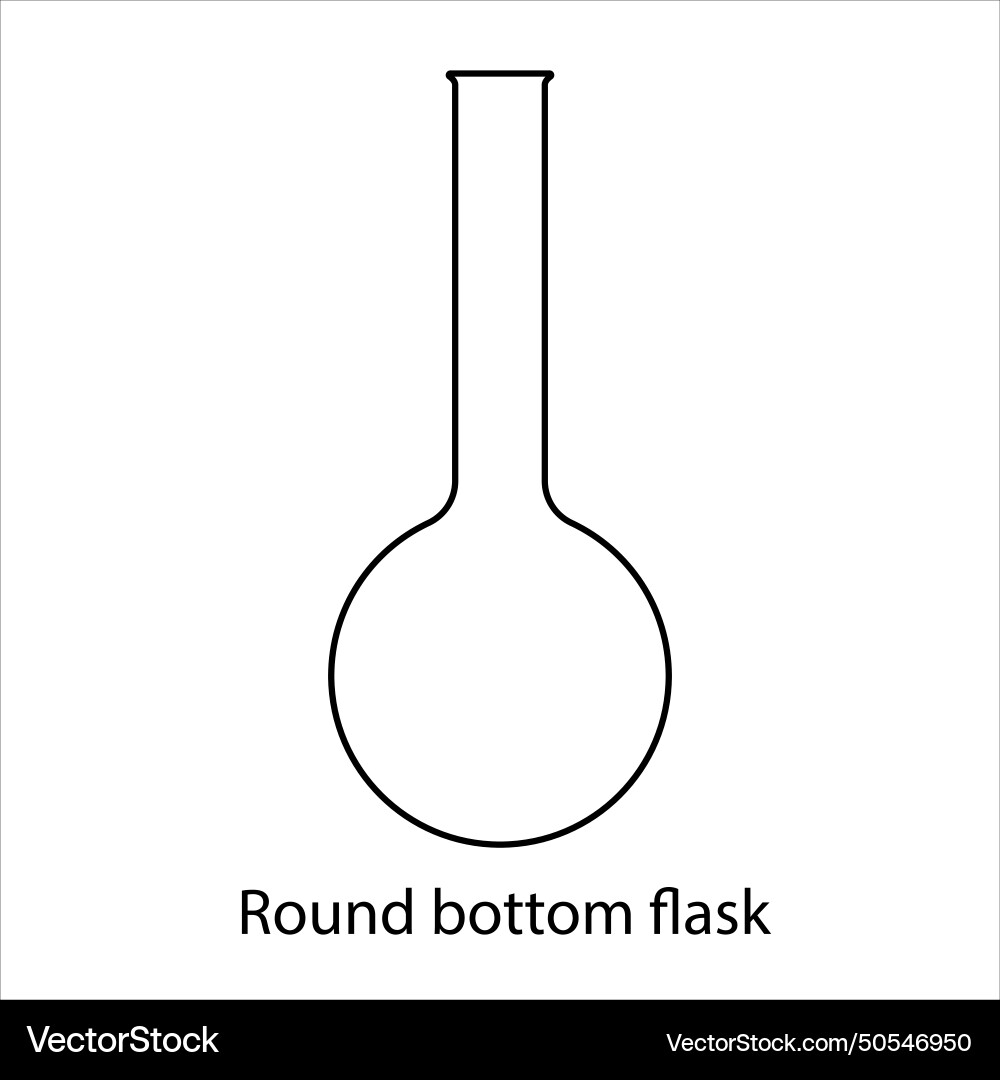 Schematic of a round bottom flask Schematic of a round bottom flask Vector Image