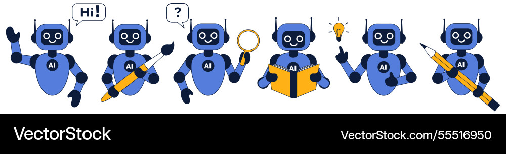 Set of modern robot Set of modern robot vector image