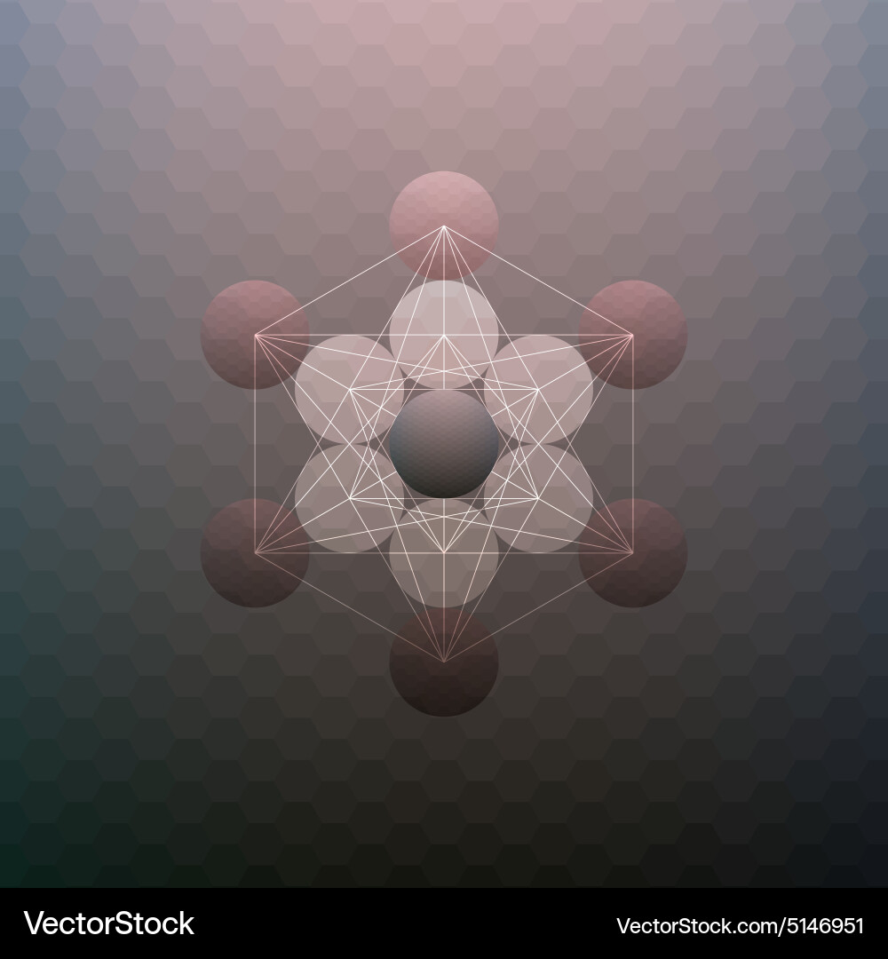 Abstract pattern on blurred hexagonal background vector image