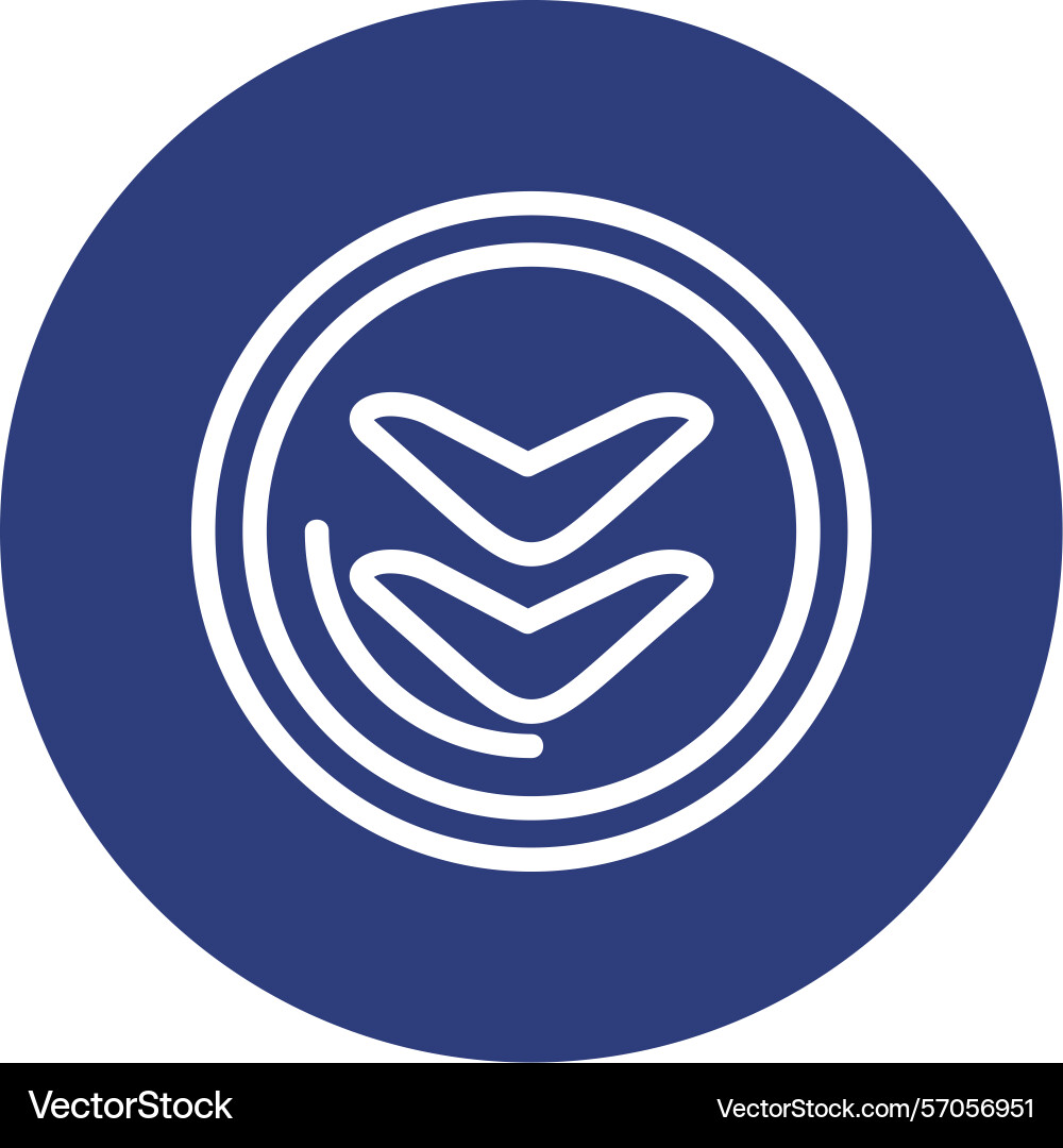Arrow chevron down line circle style icon design Vector Image